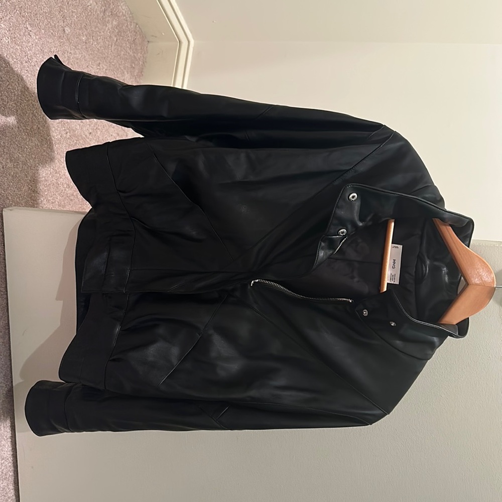 Black leather coat
